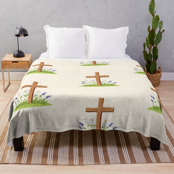 Item preview, Serene Holy Cross with Blossoming Flowers designed and sold by CrossCrafted.
