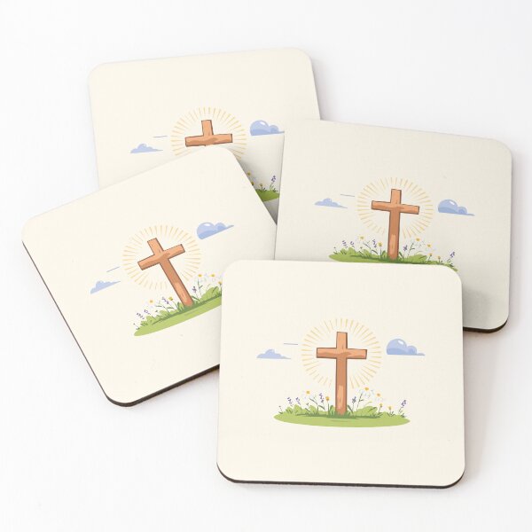 Item preview, Serene Holy Cross with Blossoming Flowers designed and sold by CrossCrafted.