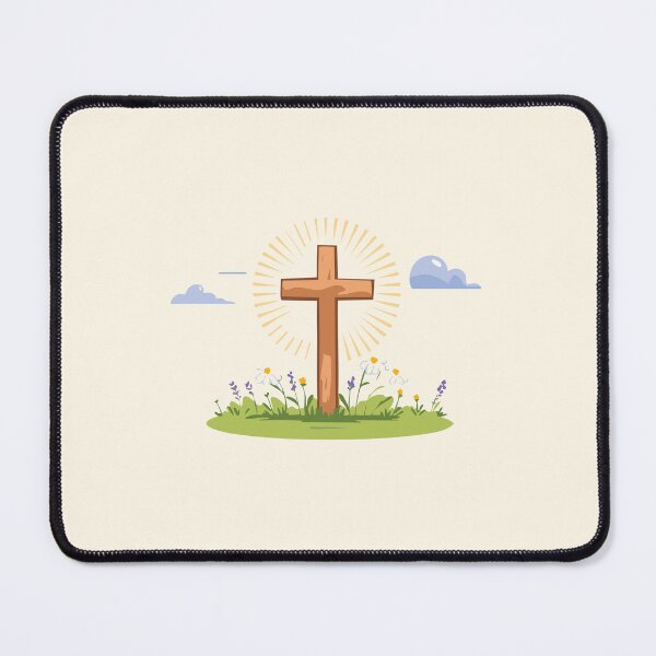 Item preview, Serene Holy Cross with Blossoming Flowers designed and sold by CrossCrafted.