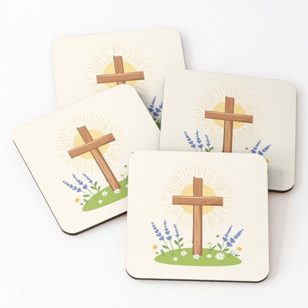 Item preview, Serene Holy Cross with Blossoming Flowers designed and sold by CrossCrafted.