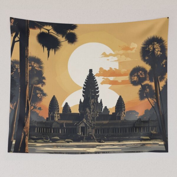Item preview, 007 Vintage Angkor Wat Poster Design designed and sold by Alexis Art Collection.