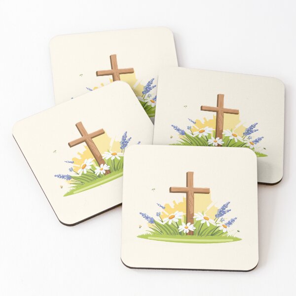 Item preview, Serene Holy Cross with Blossoming Flowers designed and sold by CrossCrafted.