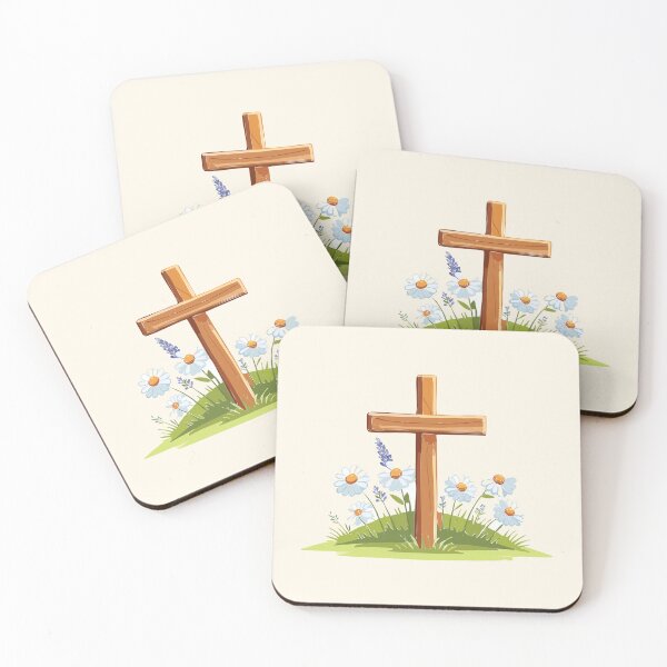 Item preview, Serene Holy Cross with Blossoming Flowers designed and sold by CrossCrafted.