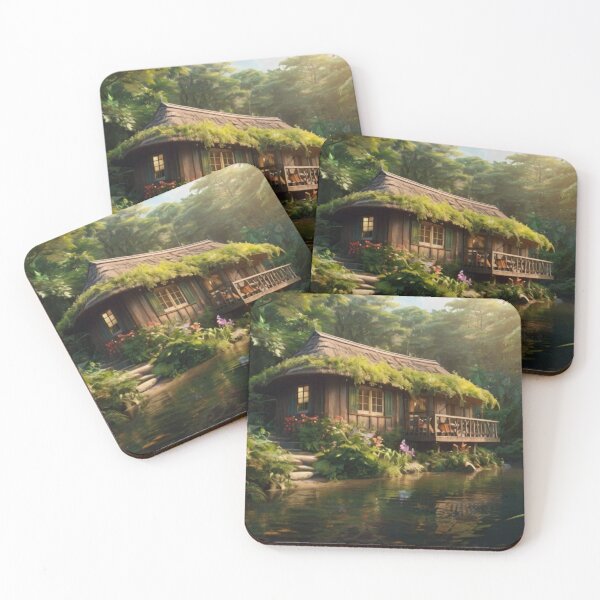 Item preview, Cottage Amidst Rainforest and River designed and sold by BlareBlare.