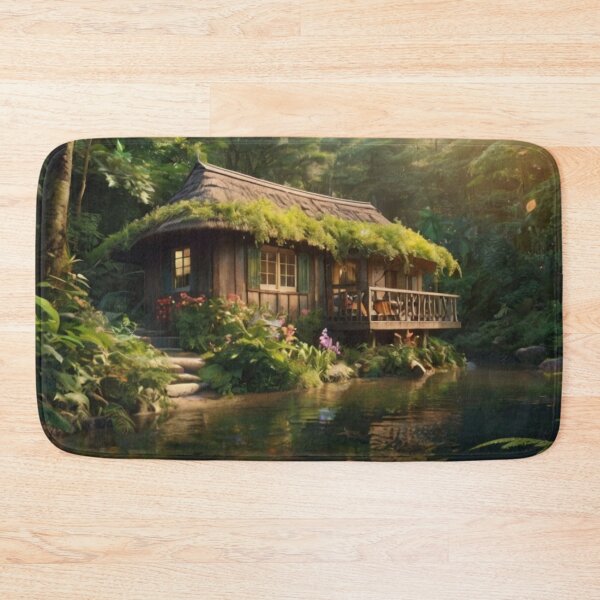 Item preview, Cottage Amidst Rainforest and River designed and sold by BlareBlare.