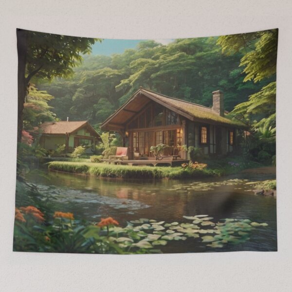 Item preview, Peaceful Riverfront Cottage designed and sold by BlareBlare.