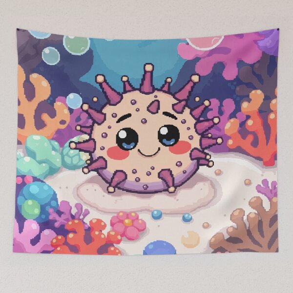 Item preview, Smiling Sea Urchin in Pixel Tide designed and sold by NaturePixel.