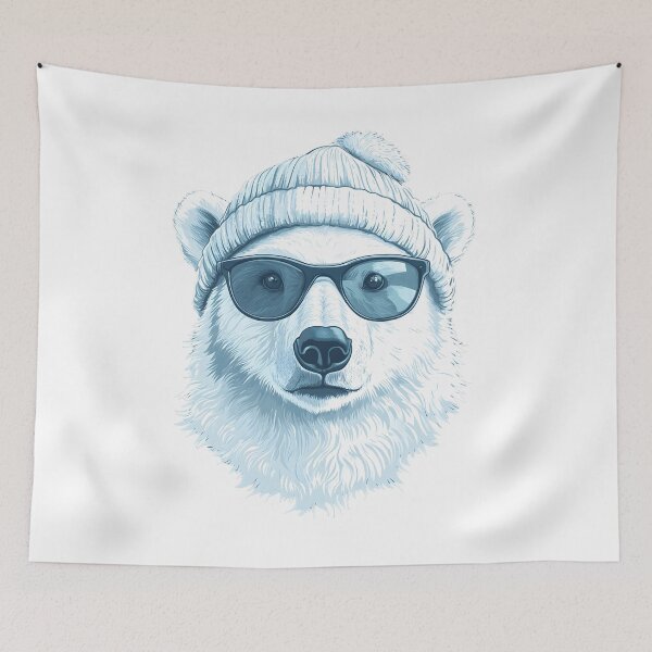 Item preview, polar bear with glasses designed and sold by DerSenat.