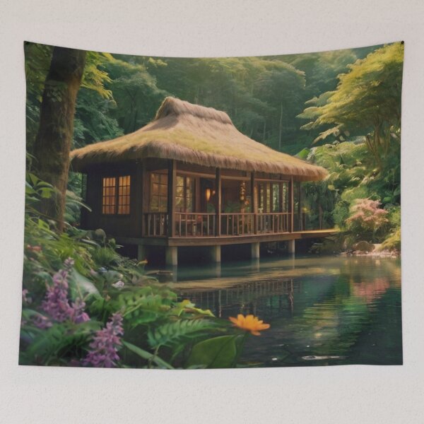 Item preview, Cottage by the Verdant Riverbanks designed and sold by BlareBlare.