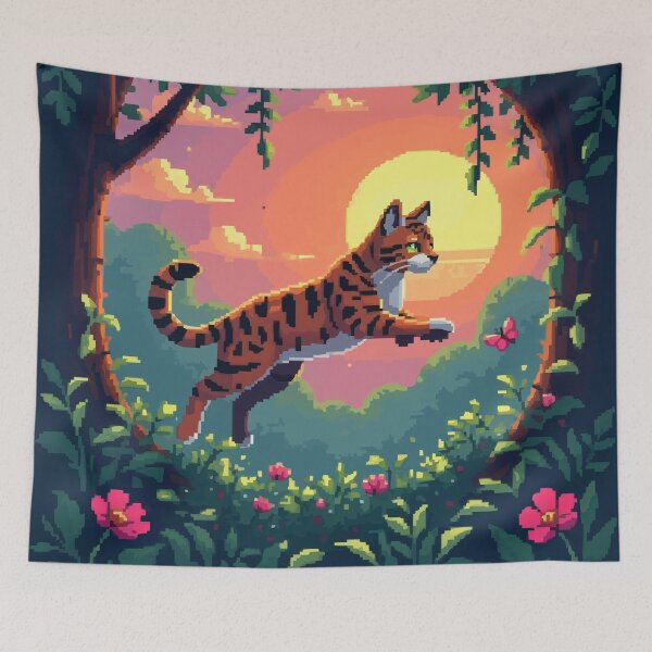 Item preview, Pixel Bengal Cat's Jungle Adventure designed and sold by NaturePixel.