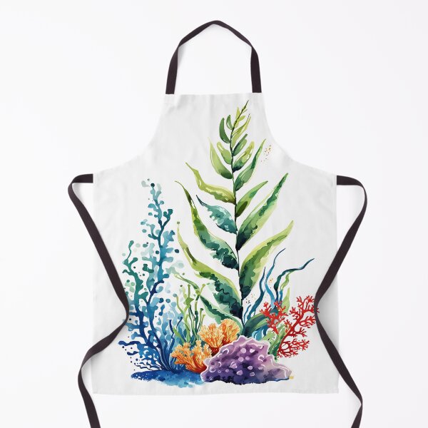 Item preview, Multicolored algae with corals in watercolor designed and sold by SeaSoulArt.