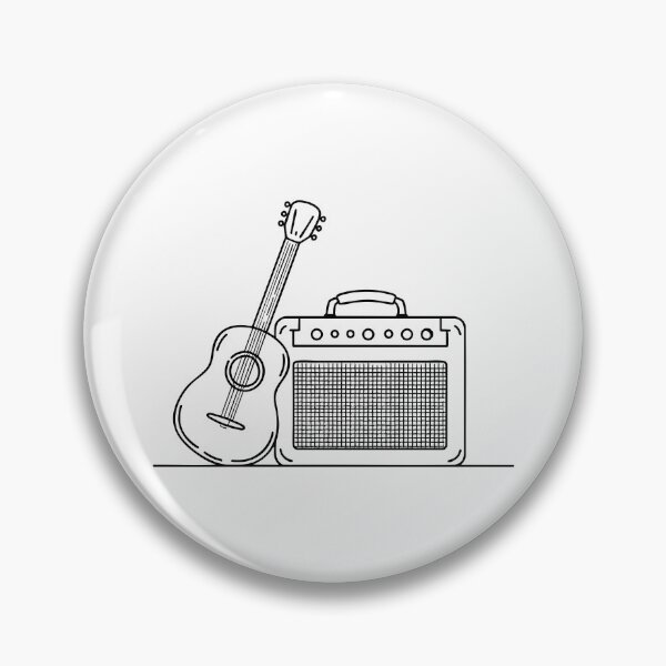 Item preview, Illustration of an amplifier placed next to a guitar designed and sold by rasagamastore.