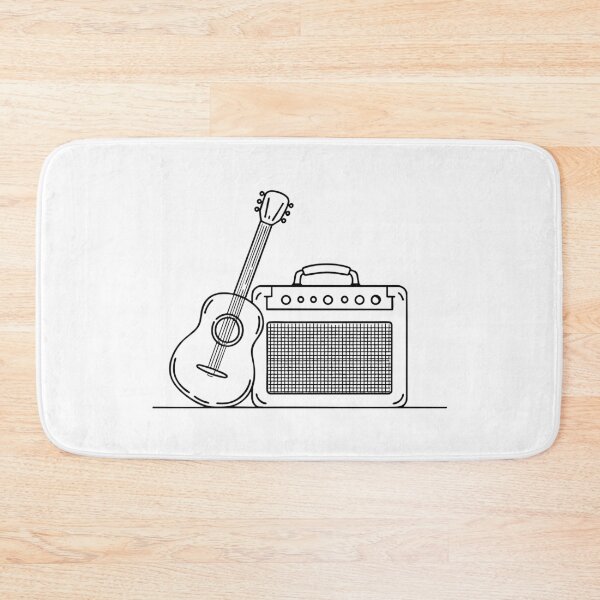 Item preview, Illustration of an amplifier placed next to a guitar designed and sold by rasagamastore.