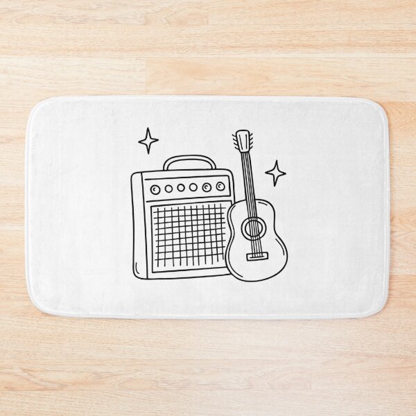 Item preview, Illustration of an amplifier placed next to a guitar designed and sold by rasagamastore.