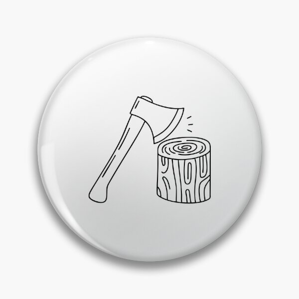 Item preview, Illustration of an axe leaning against a tree stump designed and sold by rasagamastore.