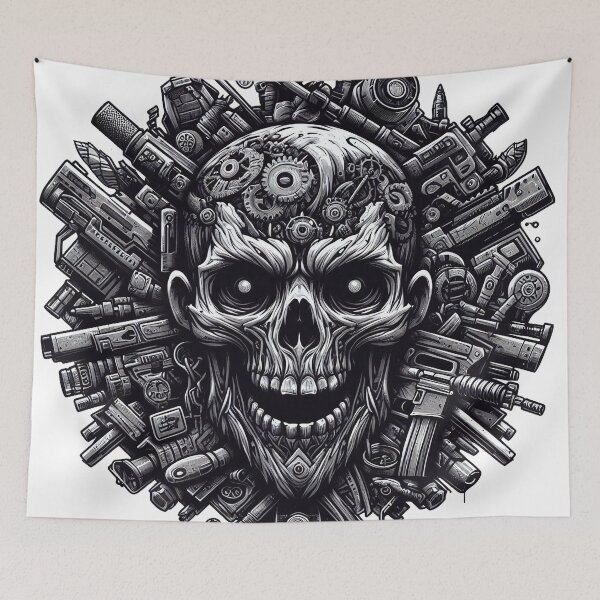 Item preview, Zombie Horror Motif Black White street art designed and sold by Salimgor Hangaround Music.