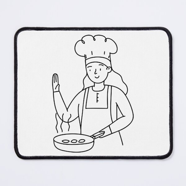 Item preview, female chef wearing an apron while cooking designed and sold by rasagamastore.