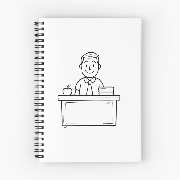 Item preview, male teacher sitting with apple and book on table designed and sold by rasagamastore.