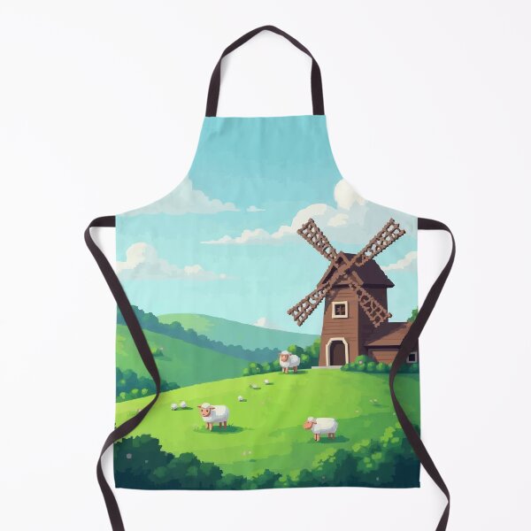 Item preview, Pixel Windmill on the Rolling Hills designed and sold by NaturePixel.