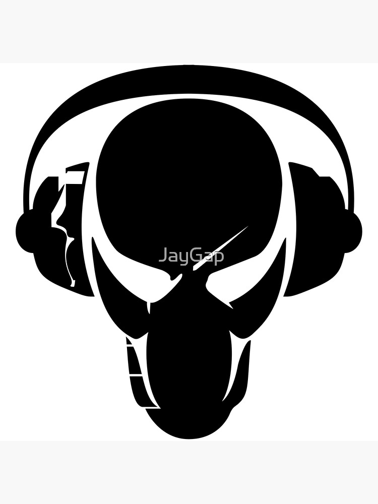 "Skull & Headphones (Black)" Poster by JayGap | Redbubble