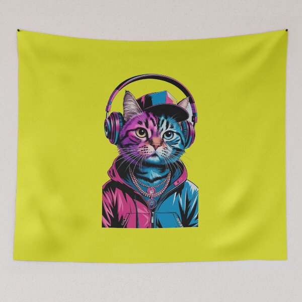 Item preview, Hip Hop Cat Headphones designed and sold by Fashionunic7.