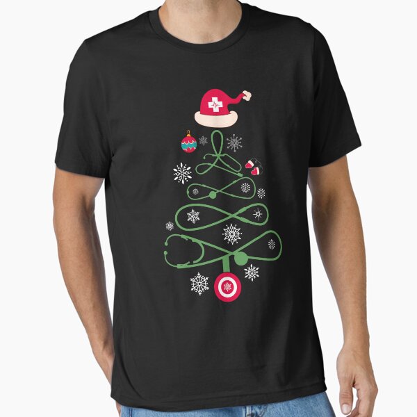 Item preview, Stethoscope Christmas Tree Nurse Holiday Scrub Top Xmas Fun designed and sold by BongsEmporium.