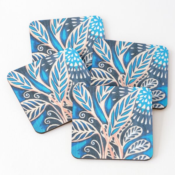 Item preview, blue, leaves, forest, enchanted forest, magic forest designed and sold by JoannaLasGalery.