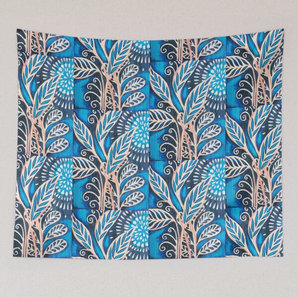 Item preview, blue, leaves, forest, enchanted forest, magic forest designed and sold by JoannaLasGalery.
