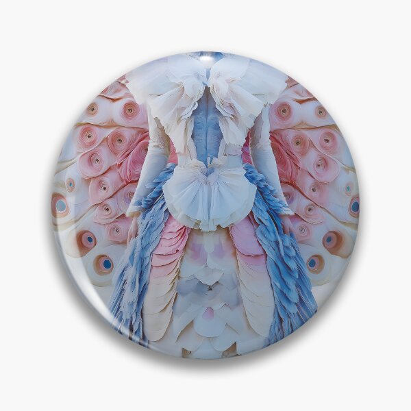 Item preview,  "Peacock-Inspired Couture: Iridescent Surreal Fashion" designed and sold by MacroArtHub.