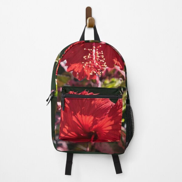 Item preview, Vibrant Red Hibiscus with Cool Variegated Foliage designed and sold by Georgia Mizuleva.