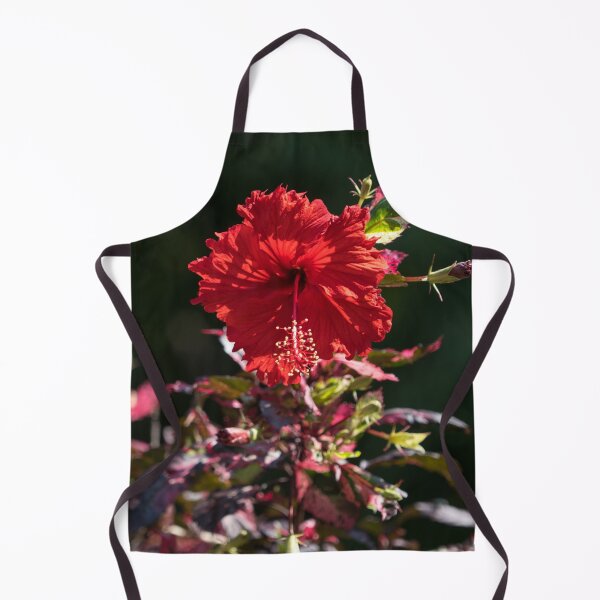 Item preview, Vibrant Red Hibiscus with Cool Variegated Foliage designed and sold by Georgia Mizuleva.