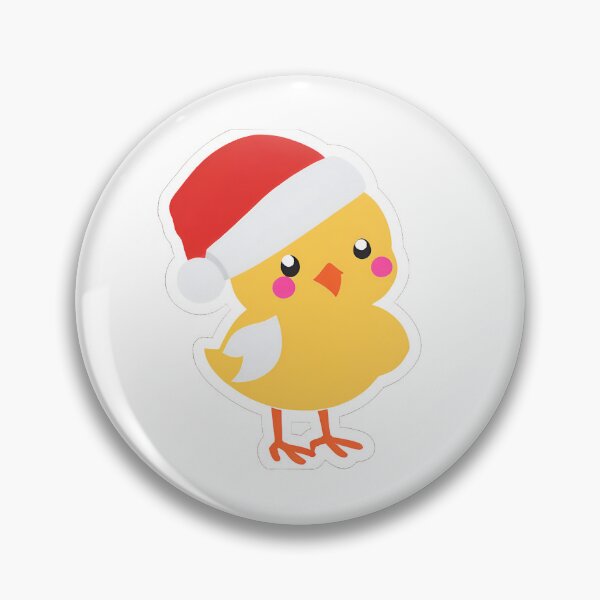 Item preview, yellow cute chick with red Christmas Santa hat designed and sold by Rainbow Paws Garden.