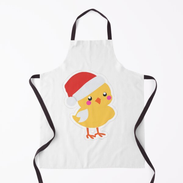 Item preview, yellow cute chick with red Christmas Santa hat designed and sold by Rainbow Paws Garden.
