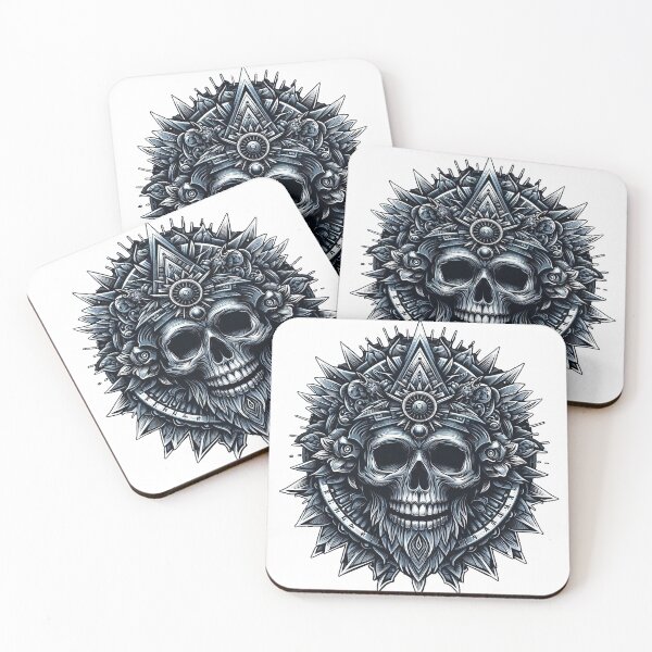 Item preview, Decorated Skull Black White, Horror, Halloween, Logo, Ornaments designed and sold by Salimgor Hangaround Music.