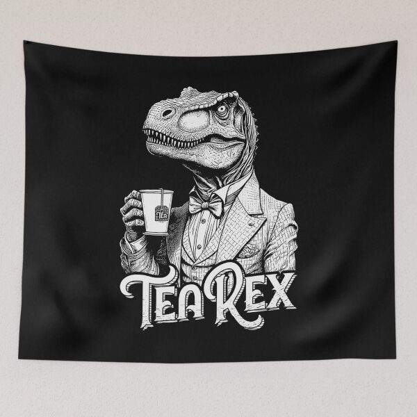 Item preview, Tea Rex Funny Dinosaur Lover Vintage Gentleman Trex Dino Pun designed and sold by GrandeDuc.