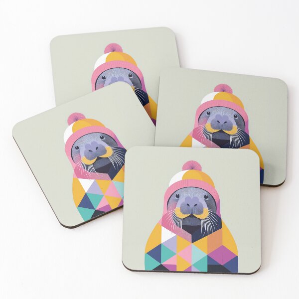 Item preview, Colourful Geometric Walrus In A Hat Illustration designed and sold by Adam Regester.