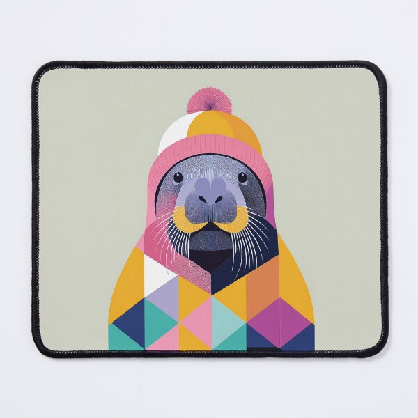 Item preview, Colourful Geometric Walrus In A Hat Illustration designed and sold by Adam Regester.