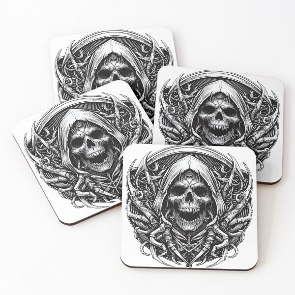 Item preview, Death, Skull Grim Reaper in Black White Horror Design, Halloween, Logo designed and sold by Salimgor Hangaround Music.