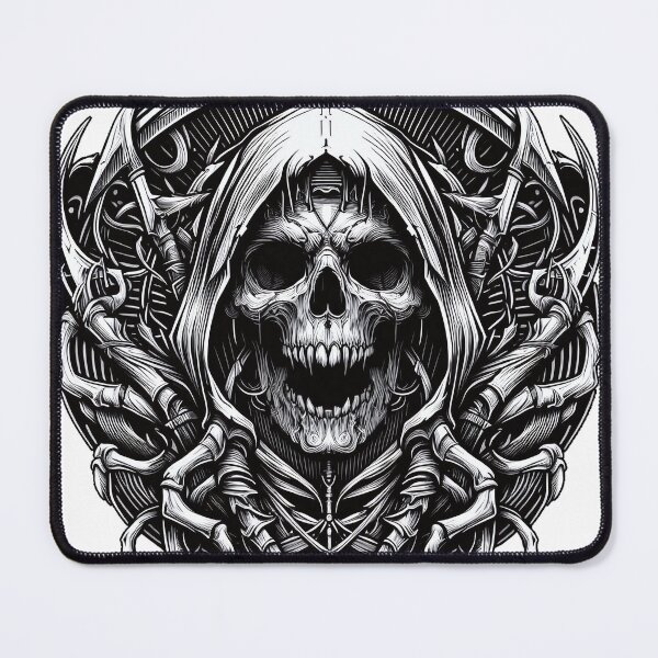 Item preview, Death, Skull Grim Reaper in Black White Horror Design, Halloween, Logo designed and sold by Salimgor Hangaround Music.