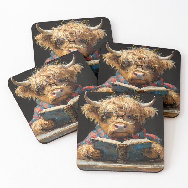Item preview, Highland Cow reads a book designed and sold by ArtHouseNiklas.