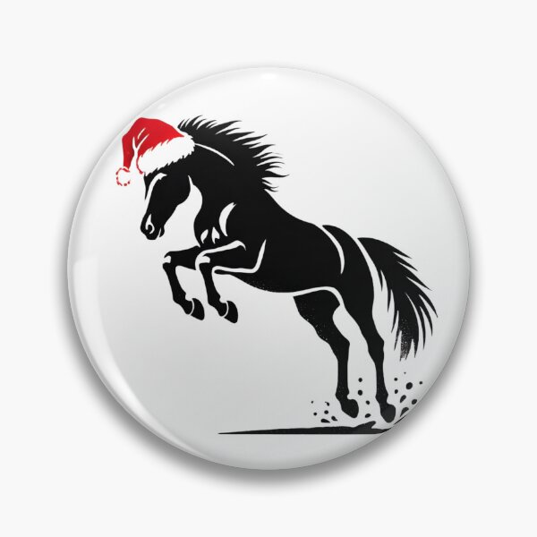 Item preview, Jumping Running Christmas Horse In Santa Hat designed and sold by The Art of Kkatarynka.