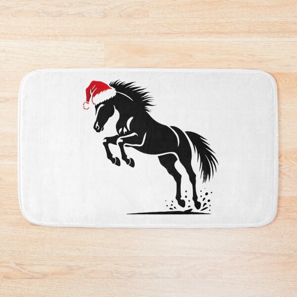 Item preview, Jumping Running Christmas Horse In Santa Hat designed and sold by The Art of Kkatarynka.