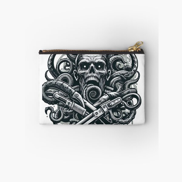 Item preview, zombie head with knives horror motif designed and sold by Salimgor Hangaround Music.