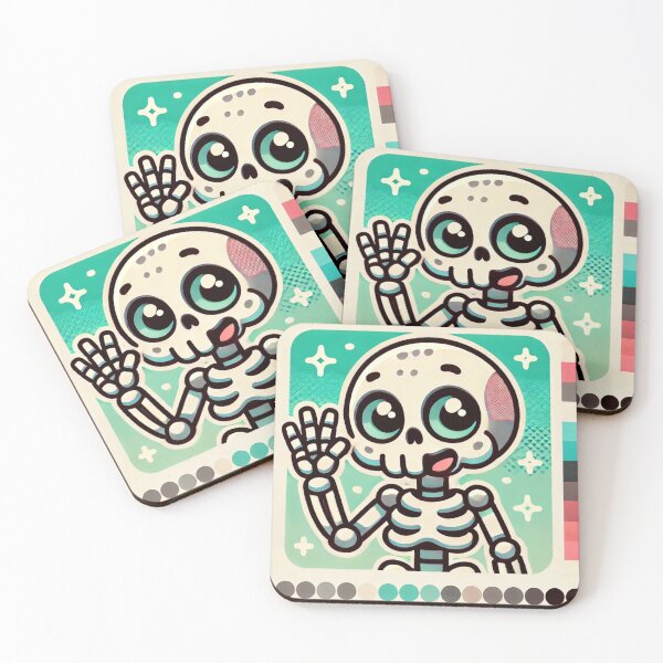Item preview, Cheerful Skeleton Waving in a Retro Cartoon Style designed and sold by ThinkIDEA.
