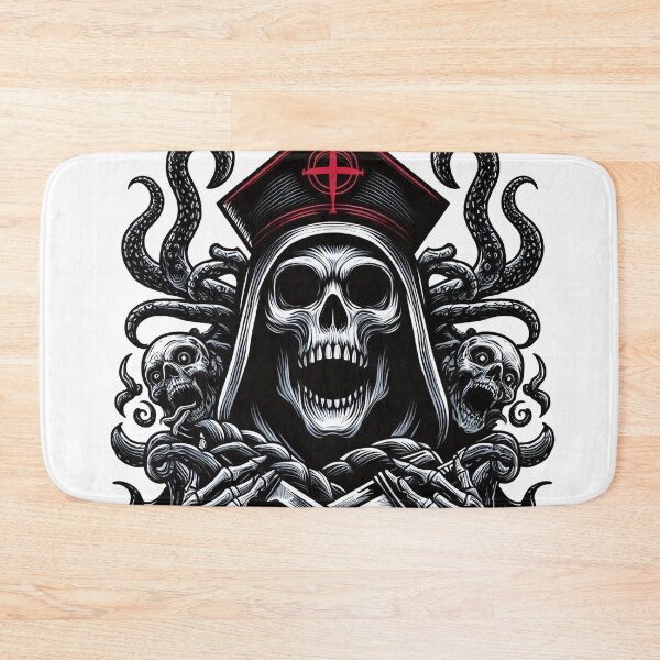 Item preview, Skull with Priest Hat Black White, Horror, Halloween, Logo, Ornaments designed and sold by Salimgor Hangaround Music.