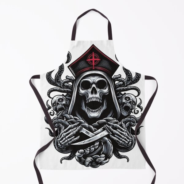 Item preview, Skull with Priest Hat Black White, Horror, Halloween, Logo, Ornaments designed and sold by Salimgor Hangaround Music.