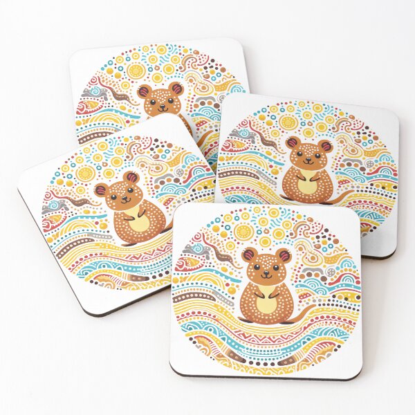 Item preview, Vibrant Animal Artwork - smiling Quokka designed and sold by FOLK ART FUSION by heidiannemorris.