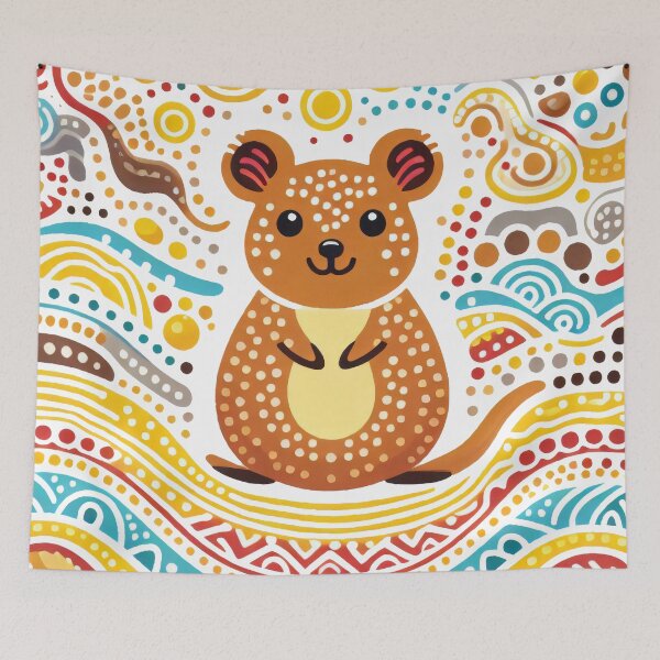 Item preview, Vibrant Animal Artwork - smiling Quokka designed and sold by FOLK ART FUSION.