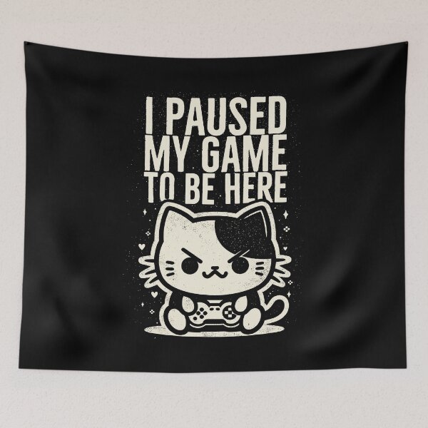 Item preview, I paused my game cat designed and sold by PAINTMONKEYS.