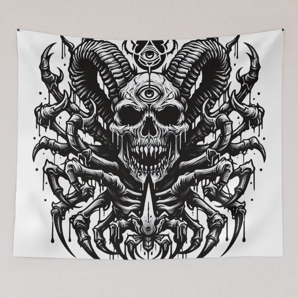 Item preview, Devil, skull with horns and all-seeing eye, Illuminati designed and sold by Salimgor Hangaround Music.